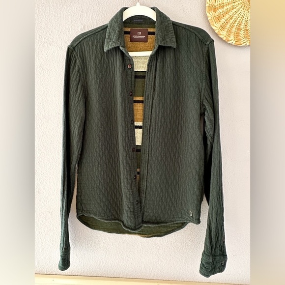 Scotch & Soda Quilted Green Button‎ Up Sweater Lagenlook Size Small - Picture 1 of 10